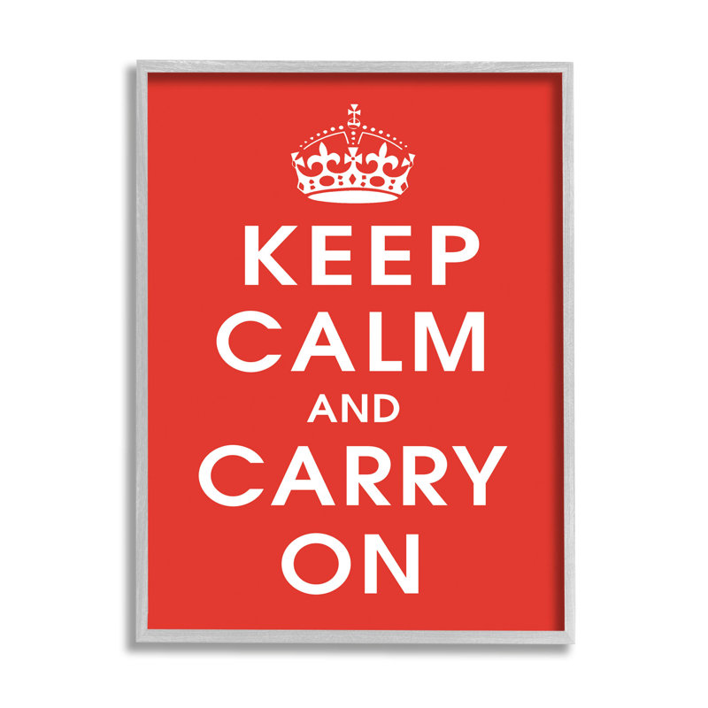 Keep Calm And Carry at-069, H 14 po x l 11 po x P 1,5 po, Estampe numérique Farmhouse