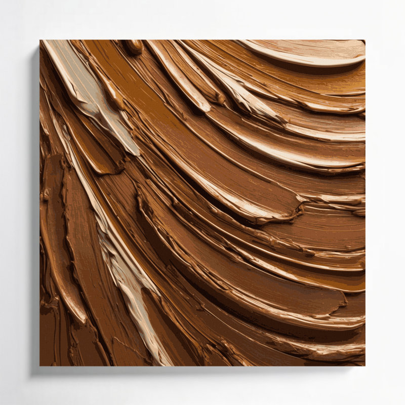 Abstract Color Field 77 Brown Canvas Wall Art, 32" H x 32" W