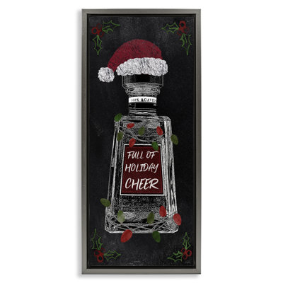 «Holiday Cheer Bottle», art mural sur toile par Natalie Carpentieri