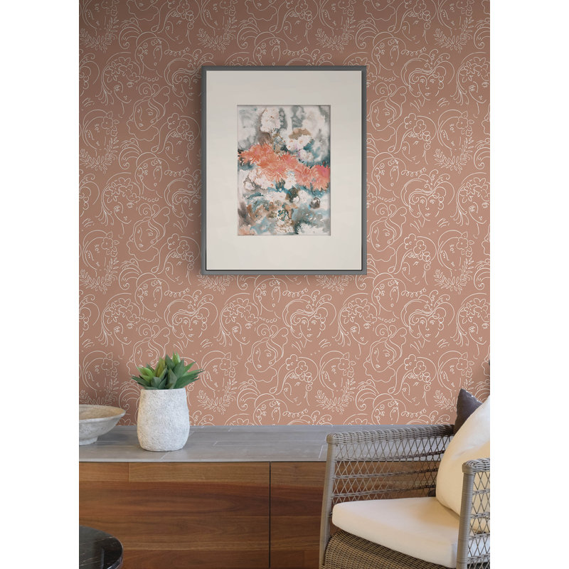 Rouleau de papier peint adhésif L 18 pi x l 20,5 po, Orange