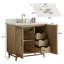 Meuble-lavabo de salle de bain autoportant 36 po entièrement assemblé en bois massif avec plateau blanc d'ingénierie entièrement assemblé
