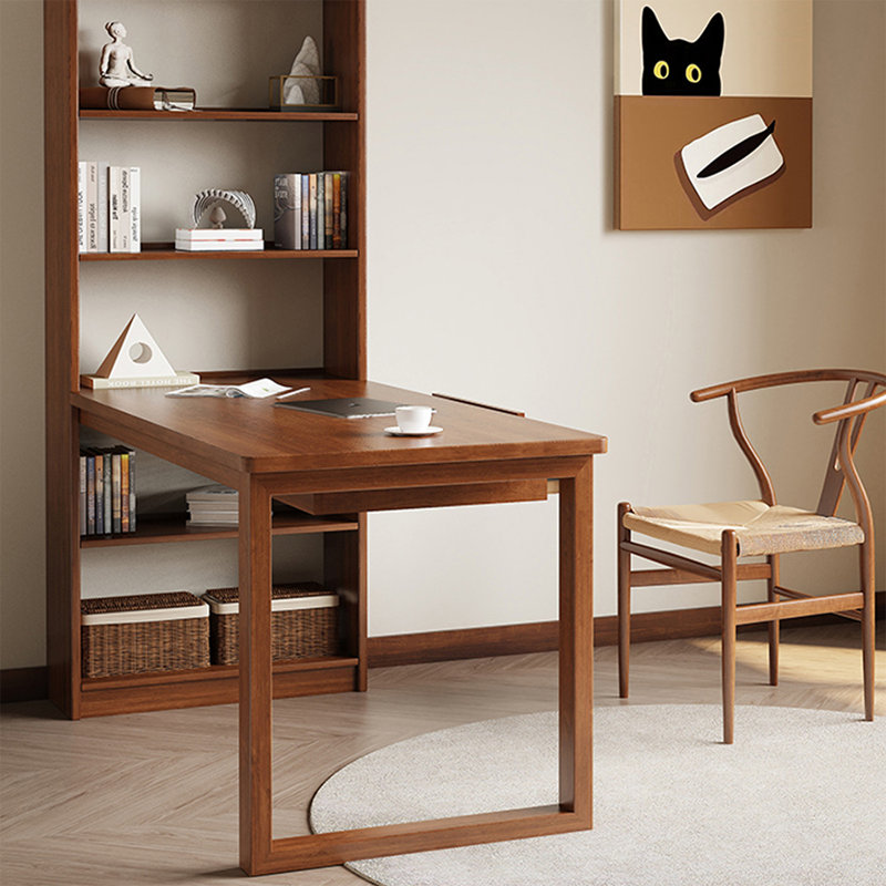 Bureau de direction en L en bois massif avec tiroirs Cerise, Oui, H 65,75 po x l 62,99 po x P 23,62 po