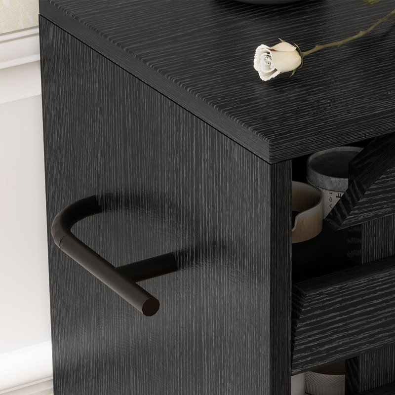 Armoire de style campagnard 44,3 po avec rangement, console de bar avec rangement, armoire de rangement rustique avec portes en treillis arquées et tiroir - pour le salon, la cuisine, le vestibule rétro