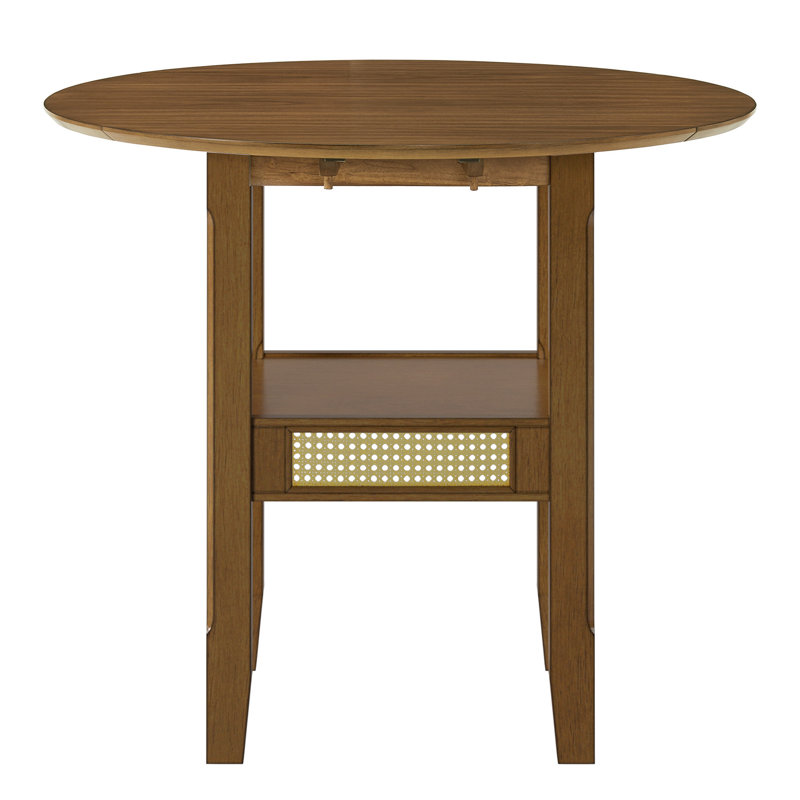 Pulukan Counter Height Drop Leaf Dining Table, Oak, Standard Height (30.19" Height)