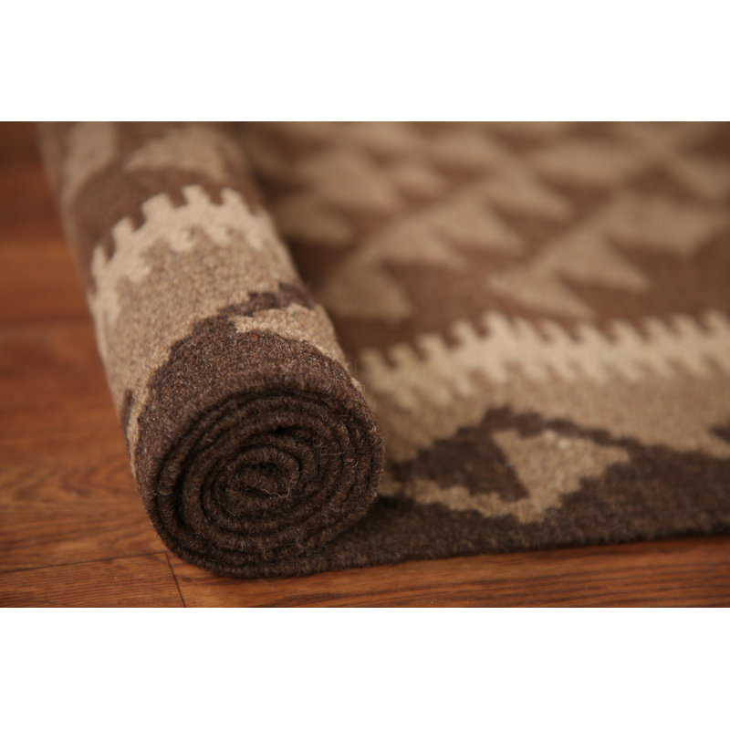 Tapis oriental géométrique en laine Kilim 3 x 5