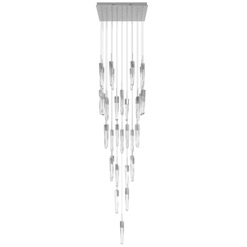 Aspen Collection 41 Light Clear Crystal Multi Port Pendant, Polished Chrome