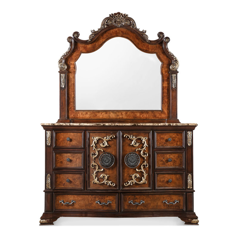 Commode 8 tiroirs avec miroir Allerdale