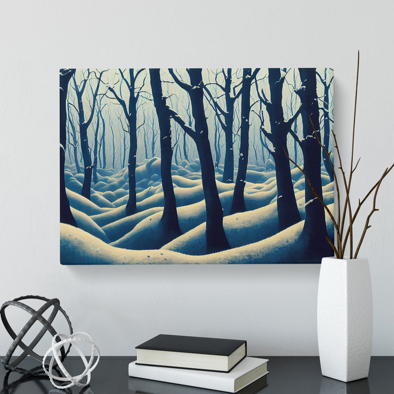 XXX-H1022-WF-10199X Winter Forest Painting Vol.6 - Wrapped Canvas Painting, 50cm H x 76cm W x 3cm D