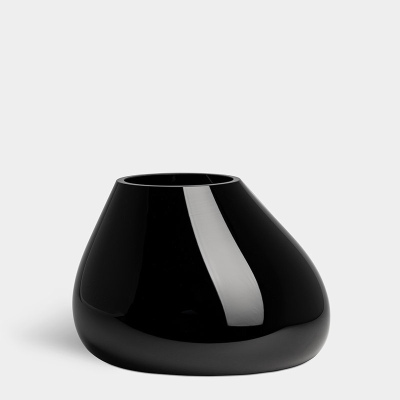 Vase de table Ebon, H 7,48 po x l 11,42 po x P 11 po