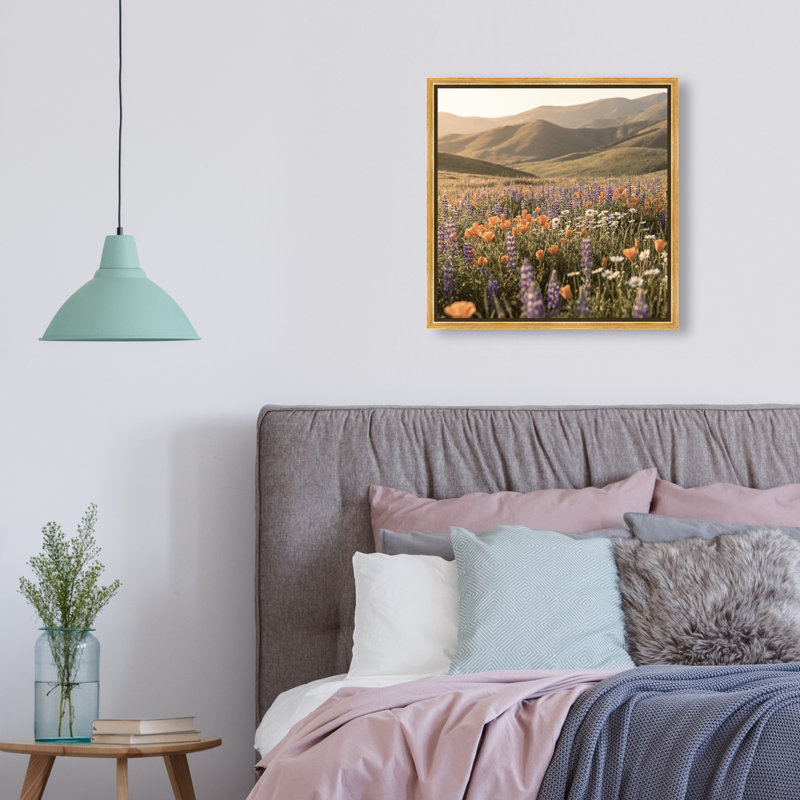 Lavender Hill Print by Oliver Gal, 17" H x 17" W, Gold Floater Frame