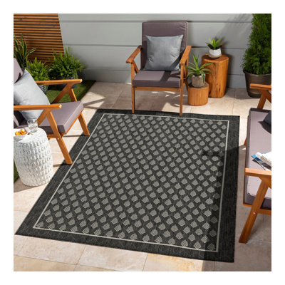 Tapis intérieur / extérieur anthracite 2 pi 7 po x 7 pi 3 po