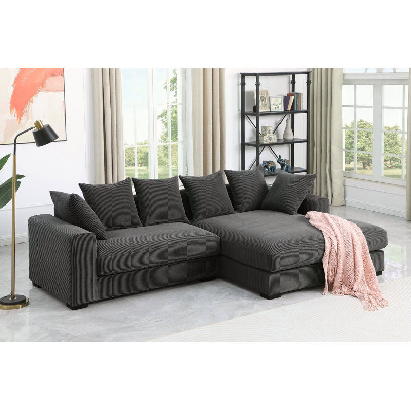 Canapé modulaire 3 pièces Naomi, Gris foncé