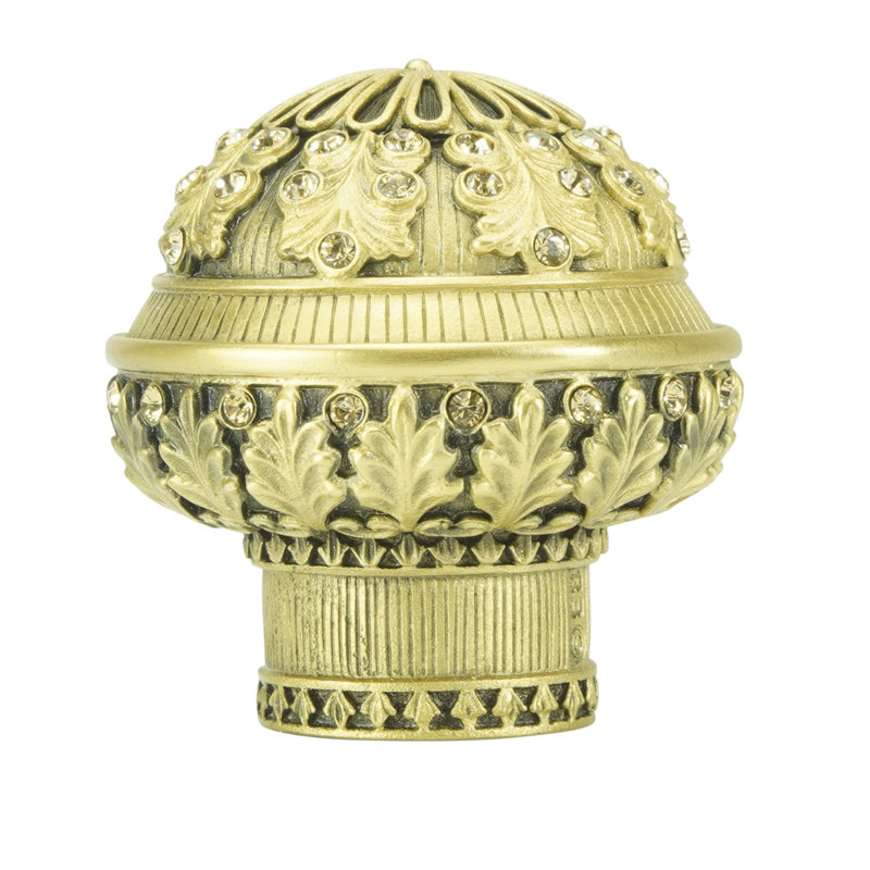 WELLINGTON KNOB; DECORATED WITH SWAROVSKI® LT COLORADO TOPAZ CRYSTALS; MUSEUM GOLD PLATE