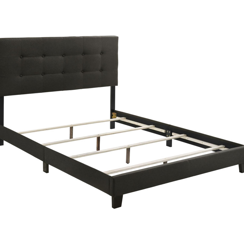 Lit à panneaux gris anthracite avec mousse pour un grand lit confortable, Grand lit