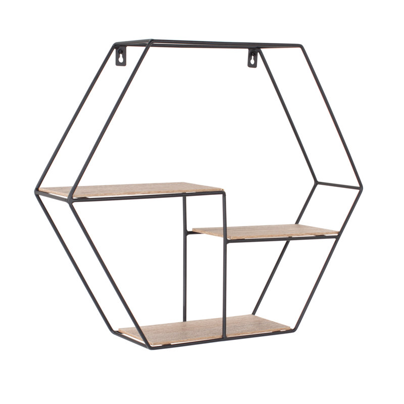 Clarisa Wall Shelf, Hex Design Wire Shelf Kit