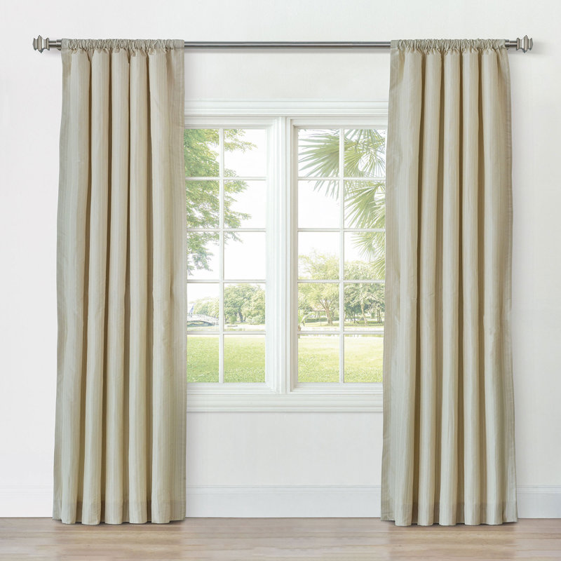 Reverie Striped Curtain Panel, Sand, 96" W x 120" L