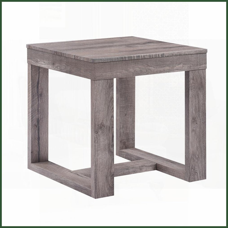 Table basse rustique contemporaine en bois pour le salon - Double piédestal robuste & amp; Assemblage facile