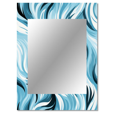 Parkton Blue And White Zebra Abstract Harmony - Abstract Unique Wall Mirror Decor, Abstract Large Mirror, Printed Metal Art
