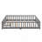 Twin Size Floor Bed With Door,Solid Wood Platform Bed Frame With Fence,Suitable For Children,Pine Wood,Gray-1041524561-1041524567
