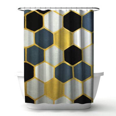 Byan – Polyester Shower Curtain, Dye Sublimation Print, 71" W × 74" L