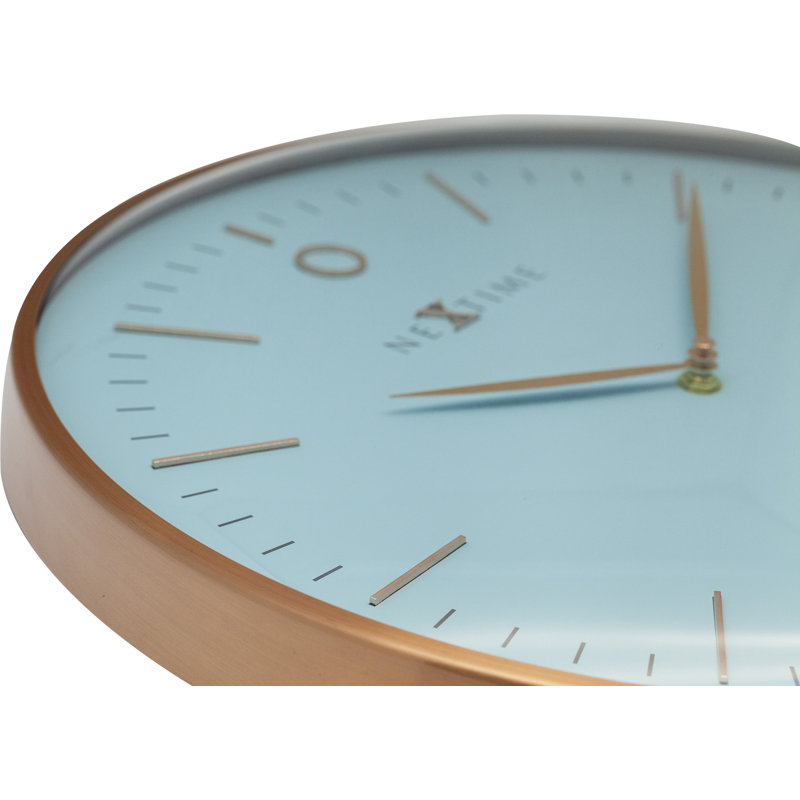 Horloge murale 15,75 po Keenan Glamour, Turquoise / or rose