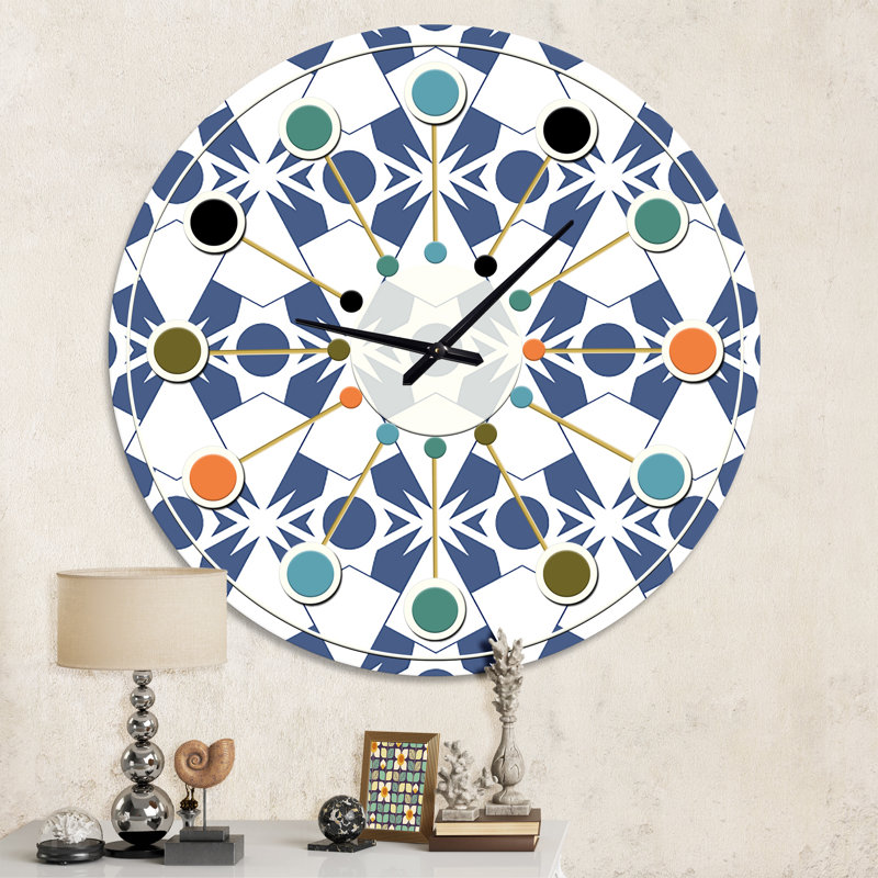 Horloge murale abstraite à motif géométrique rétro I - Mid-Century, Moyenne