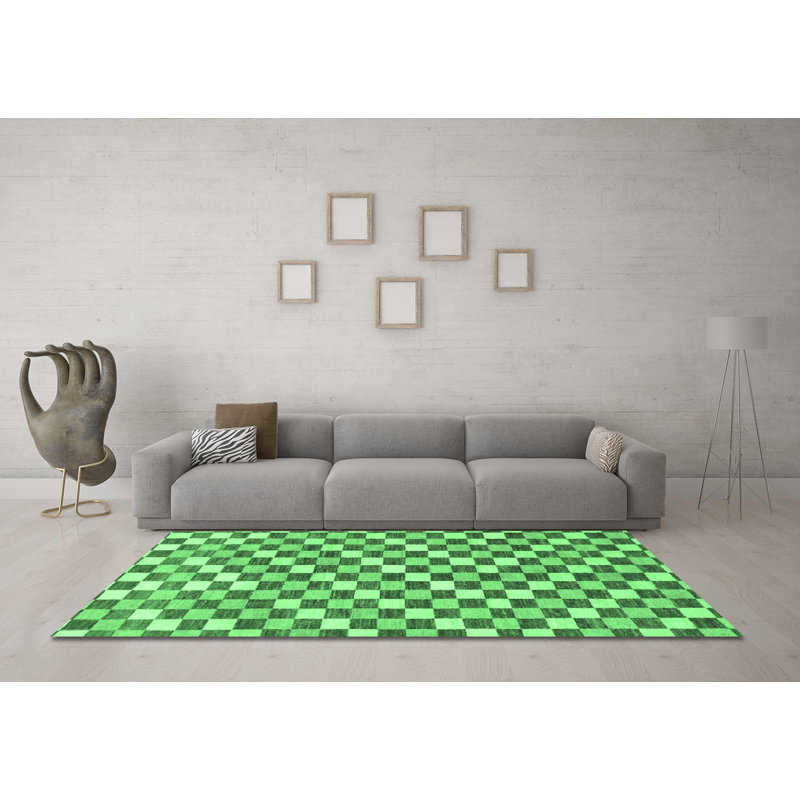 Washable Checkered Indoor Rug, null