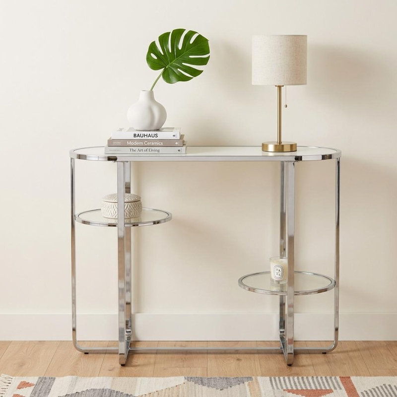 Maxina 42'' Glass Top Console Table