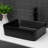 19"X15" Black Ceramic Rectangular Vessel Bathroom Sink