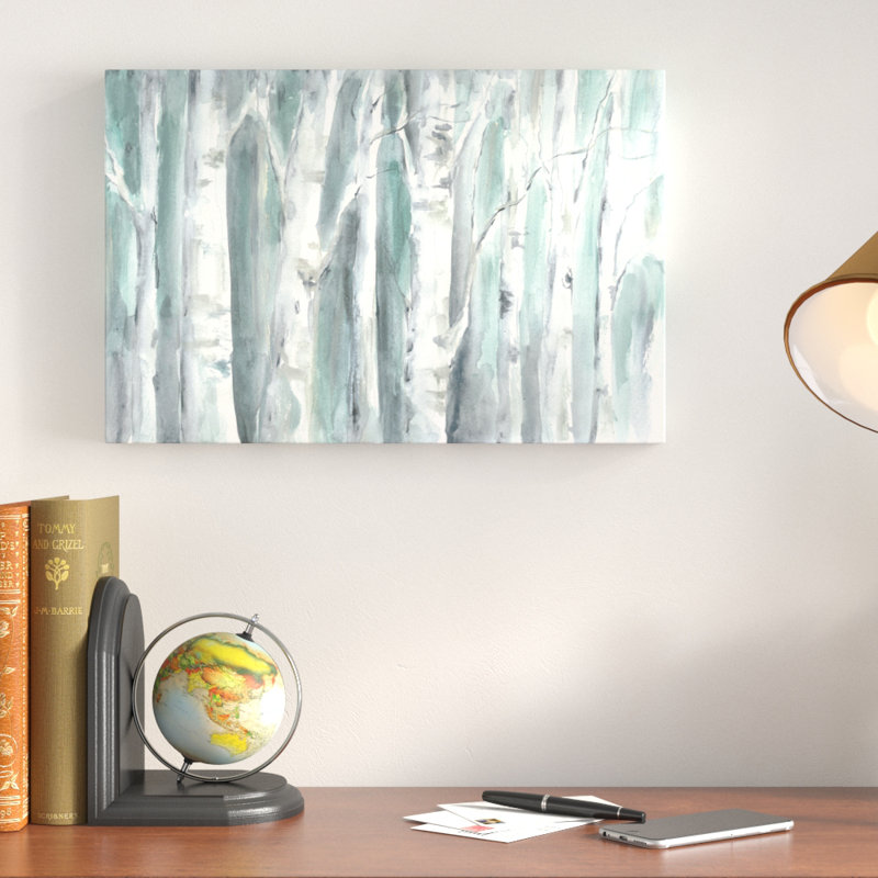 « aspens bleu aquarelle », reproduction de peinture à l’aquarelle sur toile tendue, 40 po x 60 po