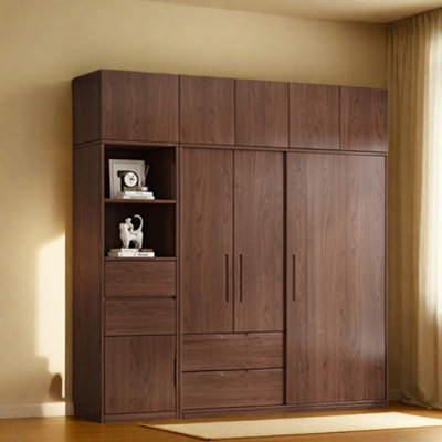 Garde-robe simple couleur noyer classique