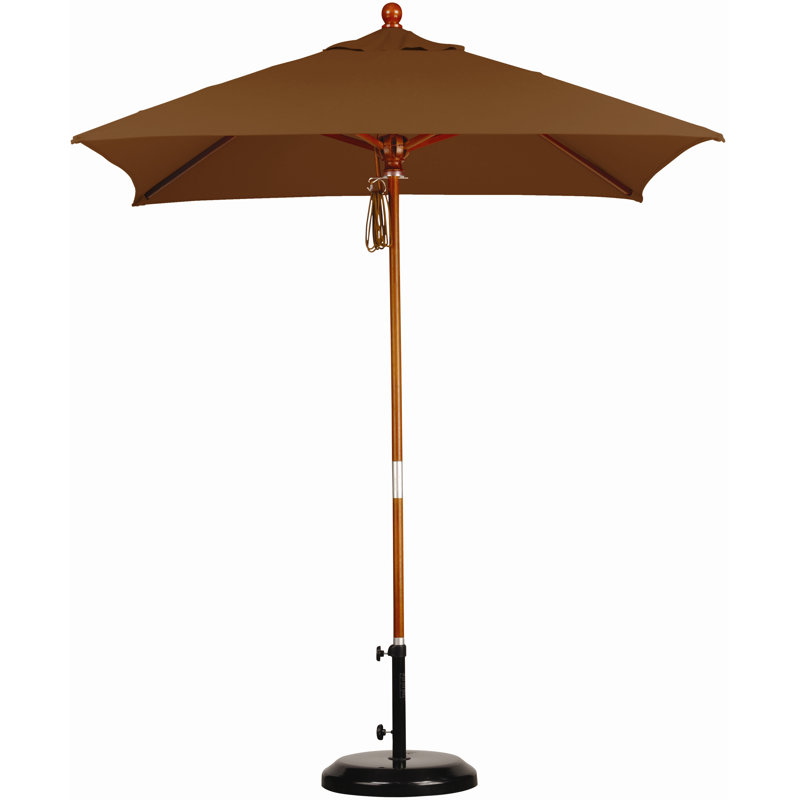 Parasol de marché carré 6 pi Yaritza, Sunbrella A tissu teck