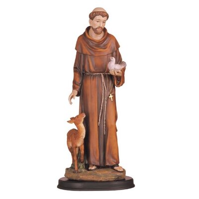 5""H Saint Francis With Deer And Dove Statue St. Francis Of Assisi Holy Figurine Religious Decoration -  Trinx, FB5BEC45166044A08E8779E7D25CF196