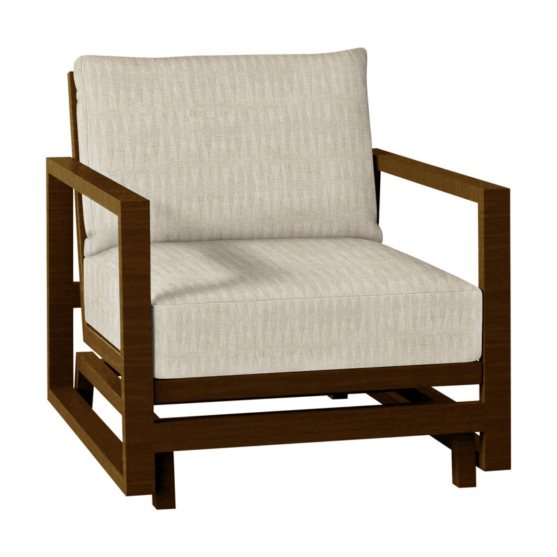 Avondale Patio Lounge Chair with Cushions, Welt + Standard Fill, Herringbone Sand, Chalk