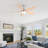 52 in. Indoor Brushed Nickel Smart Ceiling Fan with Integrated LED Light Kit, Work With Tuya APP,Smart Assistant Devices-129079227