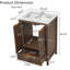 24" Modern Bathroom Vanity with Ceramic Sink – Textured Door Panels, Full-Extension Drawer & Soft-Close Cabinet, Single Faucet Hole, Pine Legs, Compact Storage for Small Bathrooms-1025909883