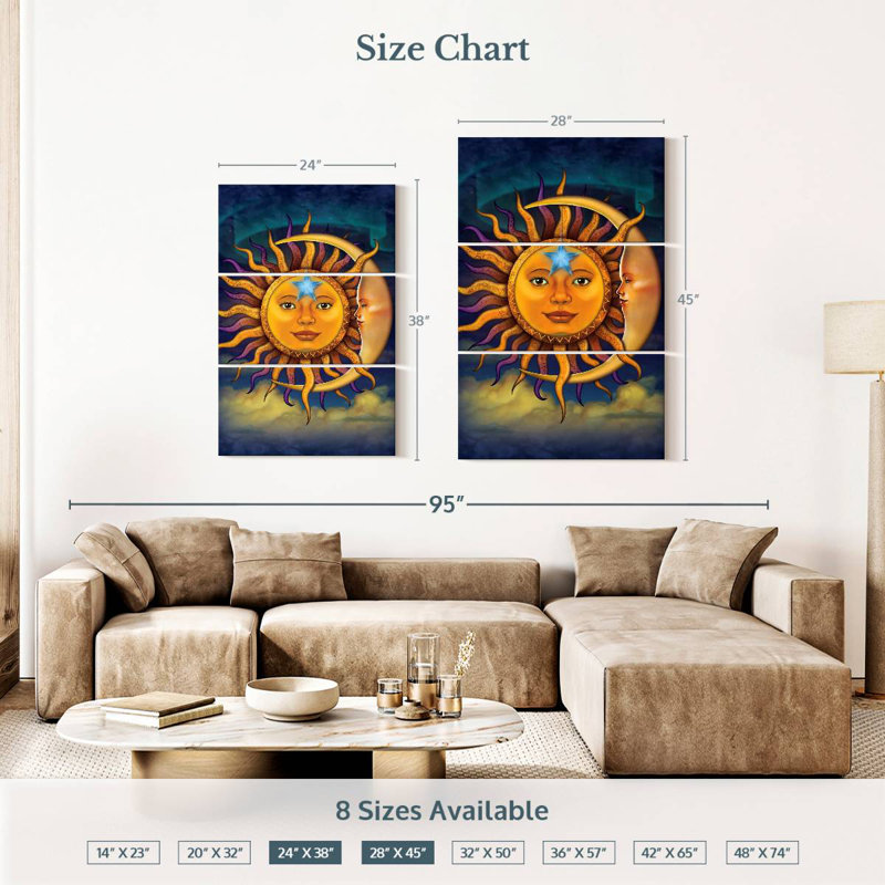 Oberle Sun Moon, 38" H x 24" W