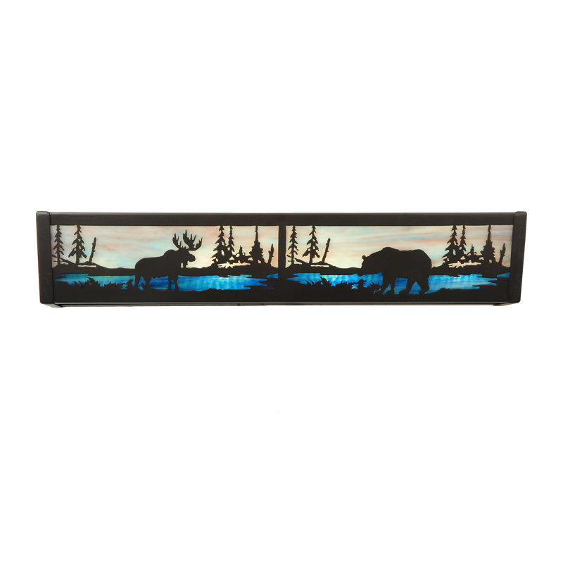 Rustic Lodge 4 - Light Dimmable Vanity Light, Black/Blue