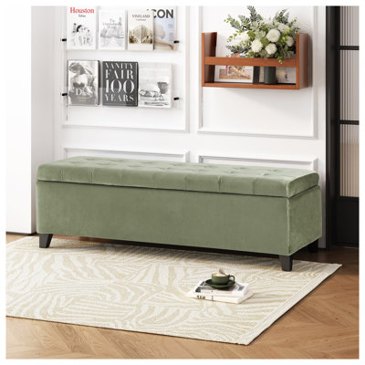 Repose-pieds rectangulaire en velours avec repose-pieds