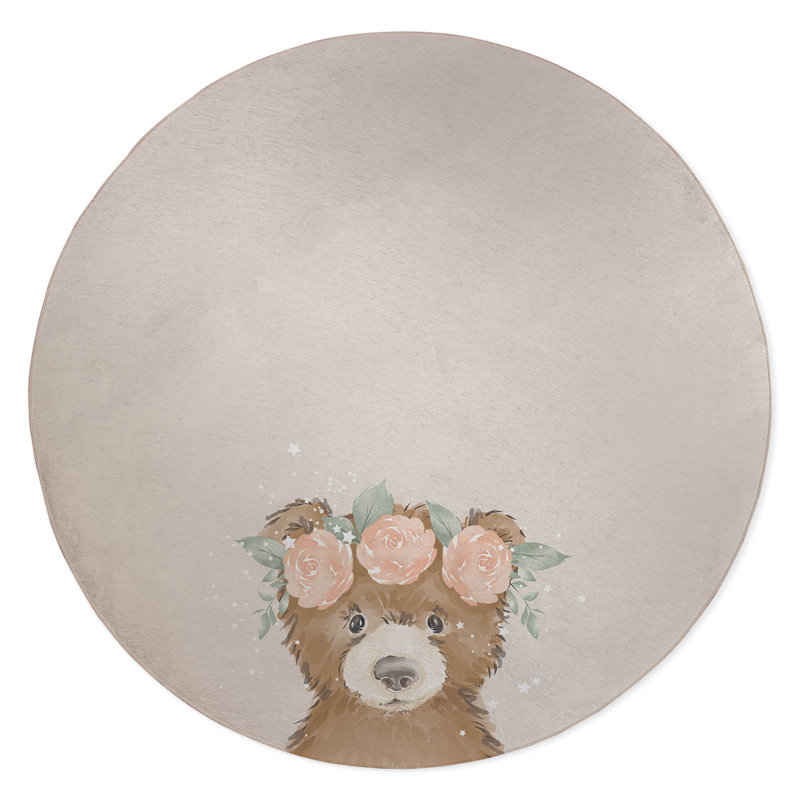 Tapis de jeu Bearly, Ivoire / brun / rose