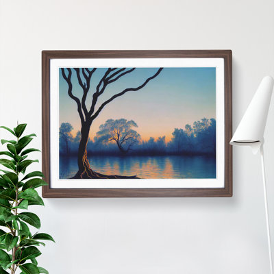 Trees By The Lake 1 Piece Single Picture Frame Wall Art