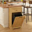Armoire à ordures inclinable 10 gallons avec poubelle en bois autoportante avec tiroir escamotable et support pour poubelle pour cuisine / salon (naturel)