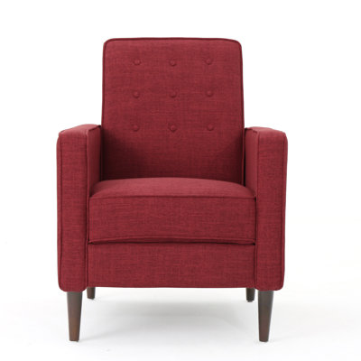 Button Tufted Upholstered Manual Push-Back Recliner