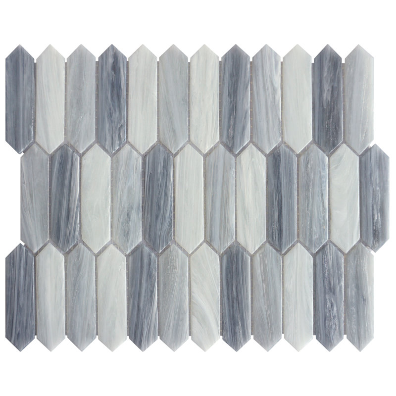 Vasoart 10.28 In. X 12.52 In. Picket Glossy Glass Mosaic Tile