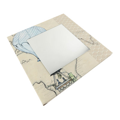 Élégant miroir décoratif avec cadre 100% bois de pin, 19,7 po x 19,7 po | Miroir en verre véritable (épaisseur: 0,2 pouce) | Peinture sur tissu élégante | Parfait pour la décoration intérieure et le vestibule, design durable et chic