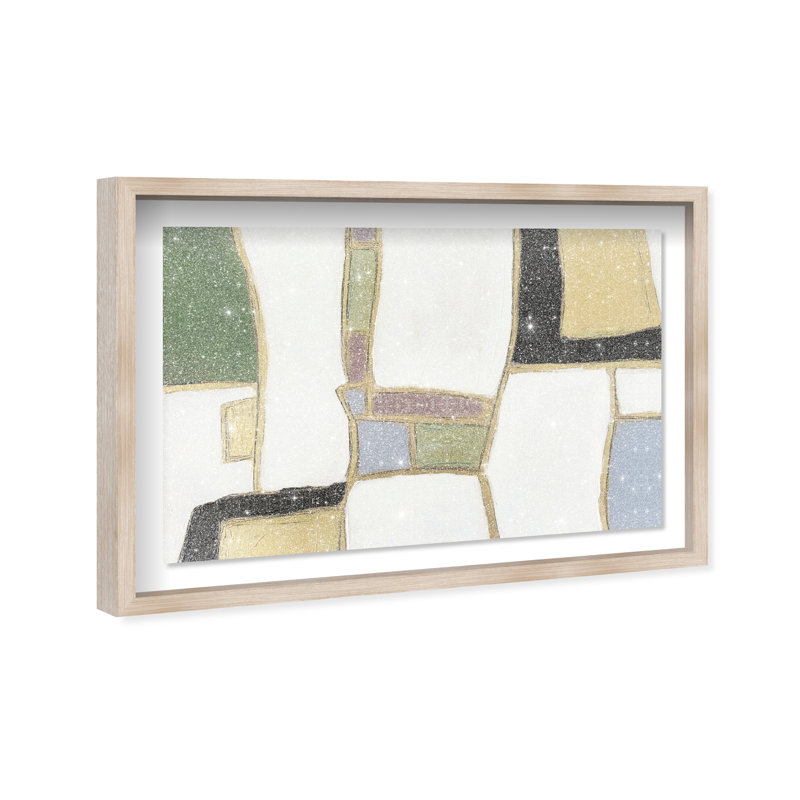 A Night With Klimt I Shadowbox Abstract Print by Oliver Gal, Black Frame, 15 x 10, 11.5"H x 16.5"W, Natural Oak Frame