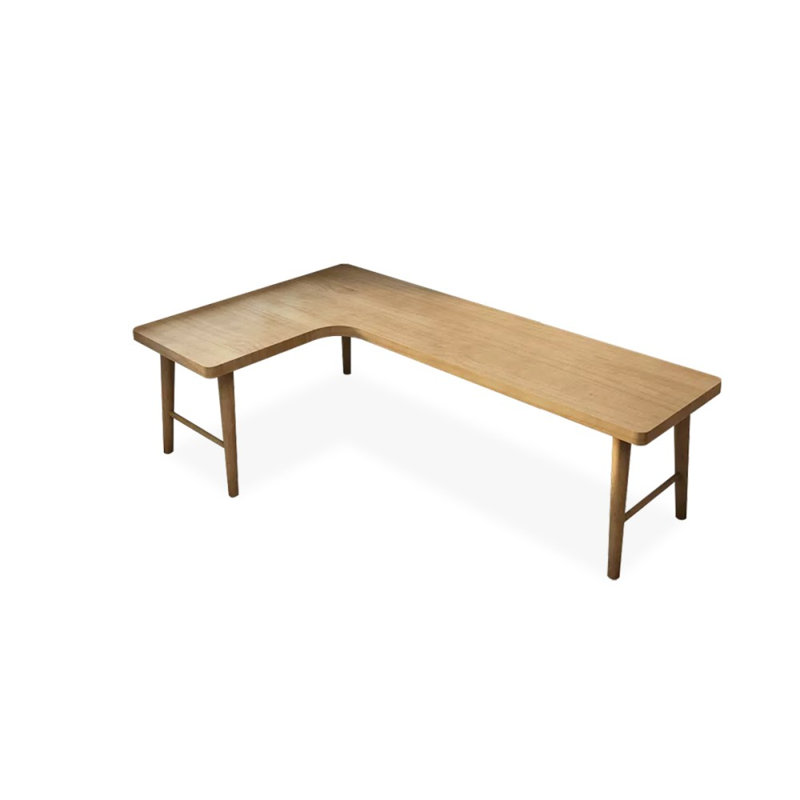 Bureaux rectangulaires en bois massif brun, H 29,53 po x l 70,87 po x P 47,24 po, Retour à gauche