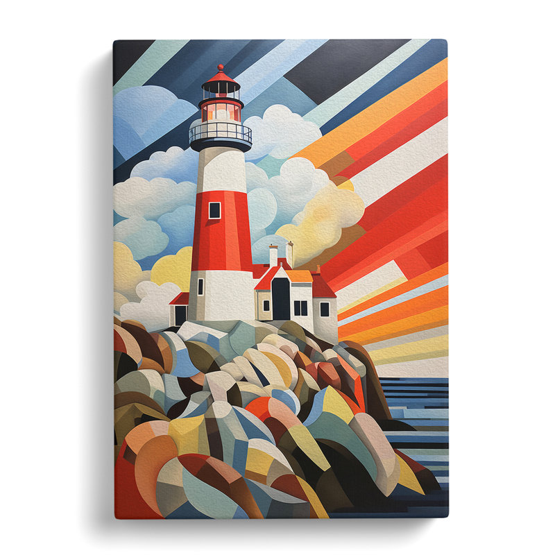 Lighthouse Constructivism - Wrapped Canvas Print, 50cm H x 35cm W x 3cm D