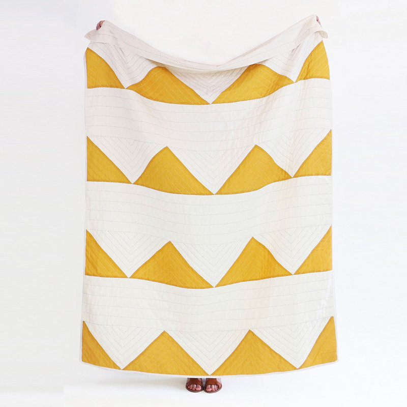 Quilted Throw Blanket, Mustard