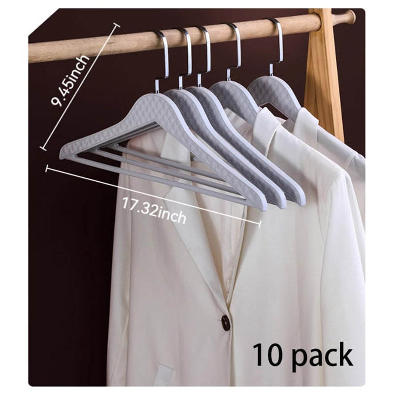 Premium Leather Texture Non-Slip Clothes Hanger, 10